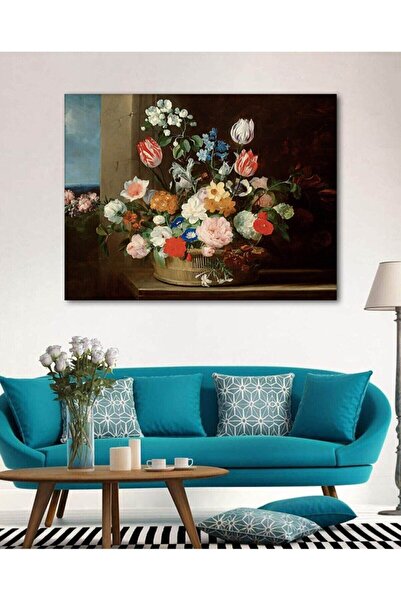 KanvasSepeti Çiçek Resimli Duvar Dekorasyon Kanvas Tablo