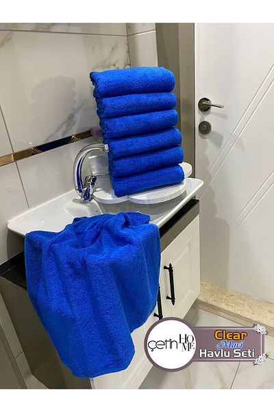 Çetinhome Σετ πετσετών μπλε 6 τεμαχίων βαμβακερά