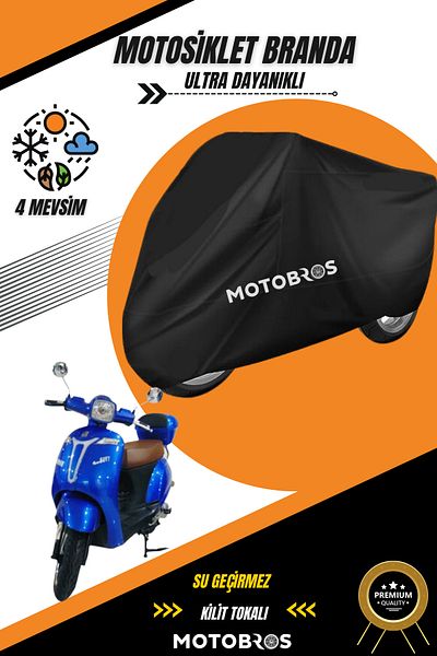 Motobros Motorcycle Tarpaulin Falcon Soft 50 Black Waterproof and Durable (Thickest) Cloth Lifetime Use