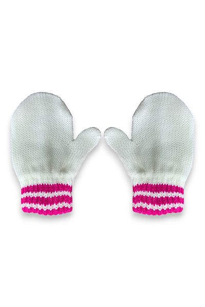 FORMO White Striped Baby Winter Gloves
