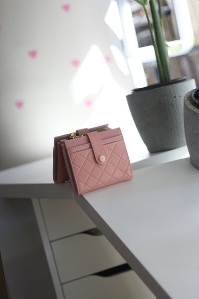 Moom Bag Γυναικείο Πορτοφόλι Μίνι Θήκη Κάρτας σε Πούδρα Τετράγωνο Διαμάντι