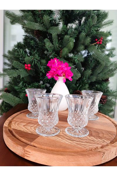 Madame Coco Audrey Set of 4 Footed Coffee Side Glasses 55 ml Classic