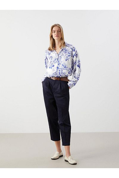 LC Waikiki Floral Oversize Γυναικείο Πουκάμισο - S5HV99Z8