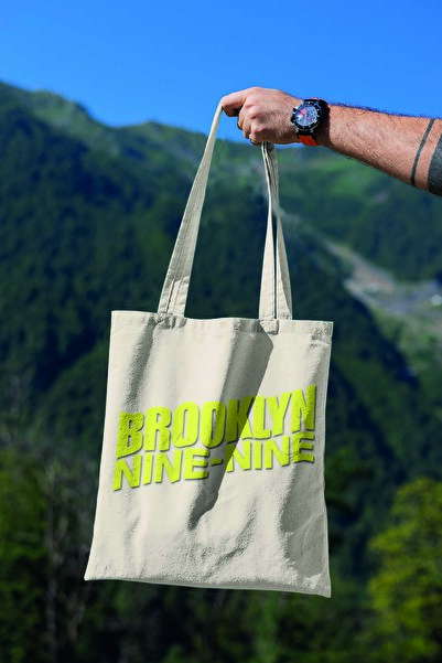 qoeuyl boutique Brooklyn Nine Nine Štampano 100% pamuk Sirova tkanina bež Torba