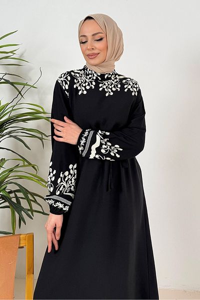 Bestenur Delar Woven Viscose Dress 1349 - Black