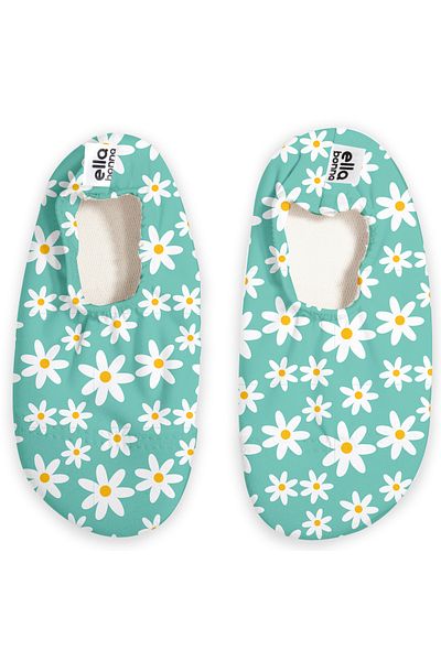 Ella Bonna Non-Slip Sole, Unisex Baby, Children's Sea Shoes, Pool Booties, Green Daisy
