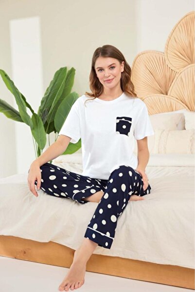 ARMİLLİA DİMODA Aydoğan Жіночий піжамний комплект з віскозної тканини з білим...