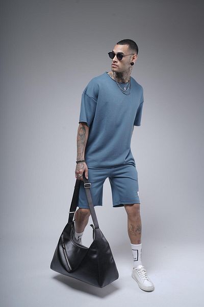 king brich Set de top și fund unisex cu guler urât