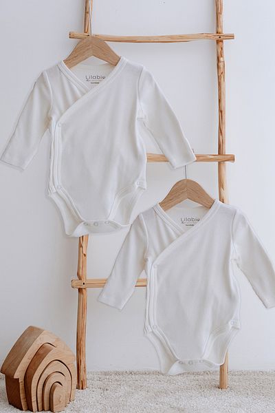 Lilabio 100% Cotton 2-Piece Kimono Unisex Baby Body