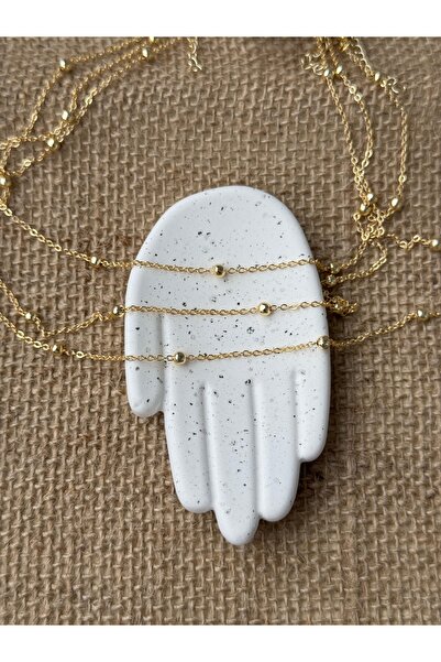 M Miel Ball Detail 3-Piece Chain Combination Necklace