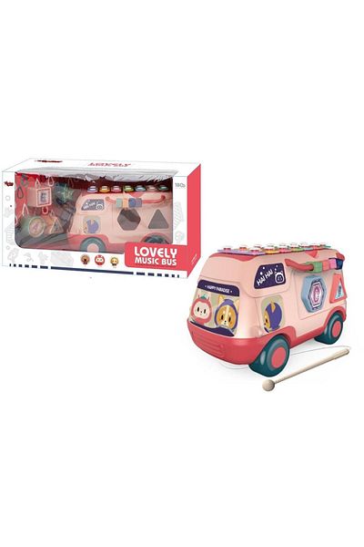 VARDEM OYUNCAK Educational Find Plug, Bus with Lights and Music