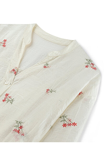 MISS IPEKYOL Nakışlı hakim yaka gömlek