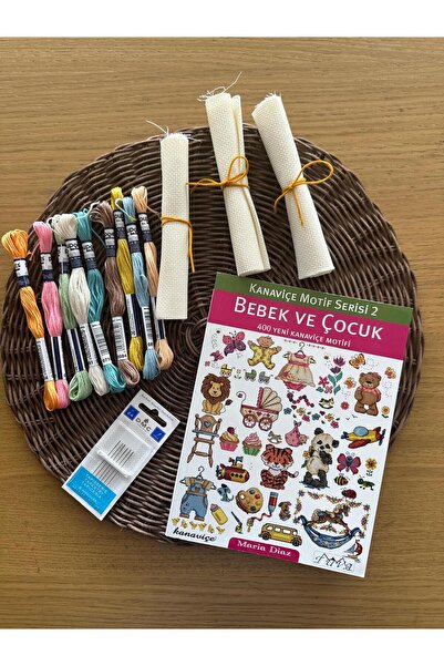 BibuPunch Bibu Kitaplı Etamin Seti - KALPLERKUŞLARÇİÇEKLER