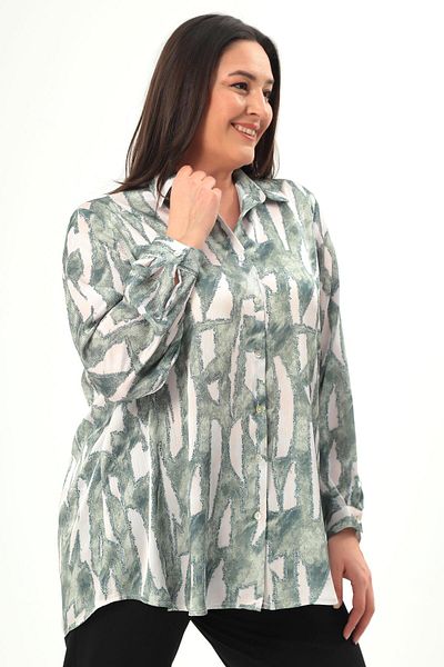 Metpoint Trend42Plus Large Size Digital Printed Large Size Khaki Shirt