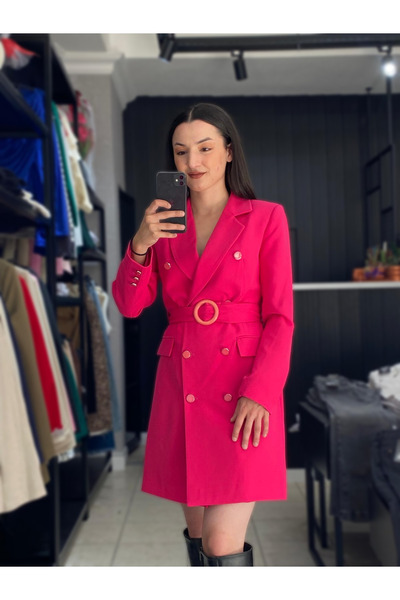 Sema Kartal Butik Pembe Blazer Elbise