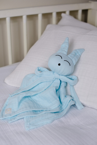 Joyous Mom Kids Müslin Bebek Uyku Arkadaşı 4 Katlı Tavşan Organik Oyuncak Uyk...