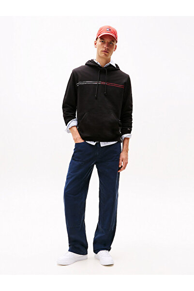 Tommy Hilfiger Ανδρικό μαύρο φούτερ TJM REG ENTRY GRAPHIC HOODIE EXT - DM0DM20847