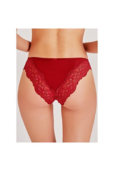 Magic Form 423 Dantelli Kumaş Detaylı Külot - Bordo