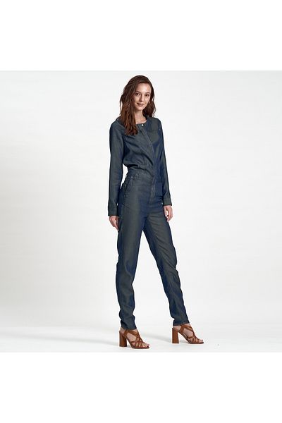 Dkny Jeans Γυναικεία Μπλε Jean Jumpsuit