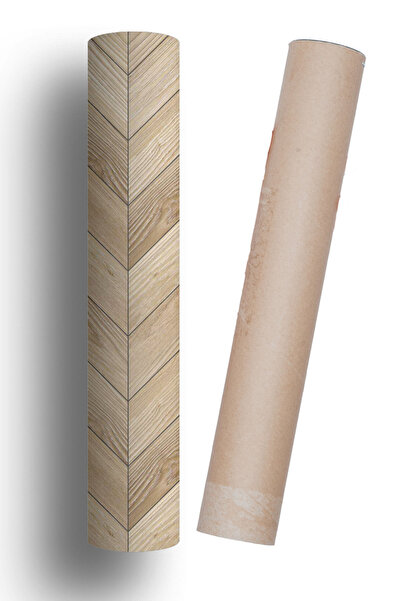 Bigaimaj Yer Kaplama Folyosu Kendinden Yapışkanlı Laminasyonlu Balıksırtı Ahşap Parke Desen 60cm X 100cm