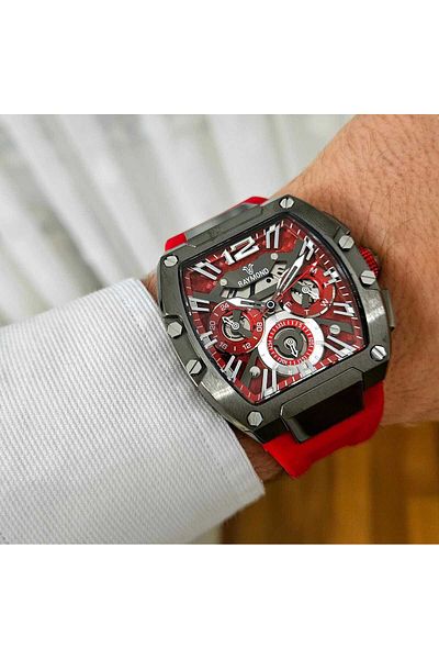 Raymond Rym-9D76 Raymond Men's Watch - Steel Cap - Silicone Line - 2-Year Guarantee