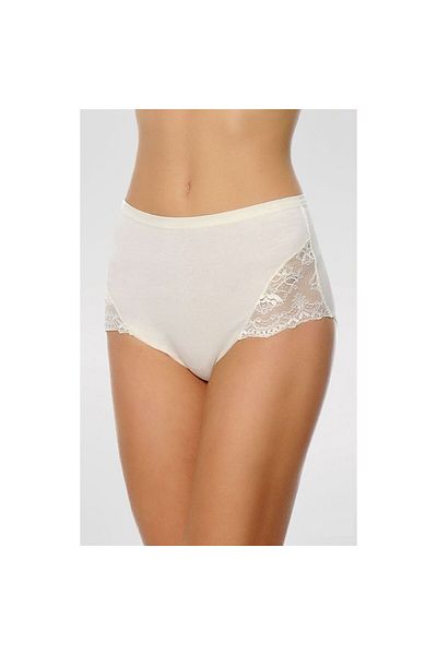 Magic Form 626 Wide Brim Combed Cotton Fabric Low Lace Regular Panties - Ecru