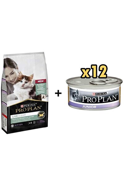 Pro Plan Live Clear Kitten Hindili Yavru Kedi Maması 1.4 kg + 12 Adet Proplan Junior Tavuk Etli Yavr