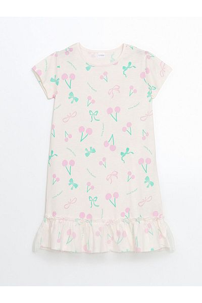 LC Waikiki L Pink Crew Neck Girl's Nightgown