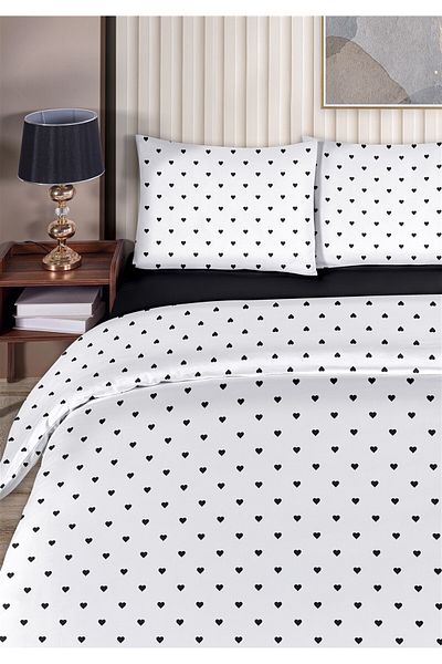 Evim Lovely 100% Cotton Akfil Cotton Double Duvet Cover Set 200X220Cm Black