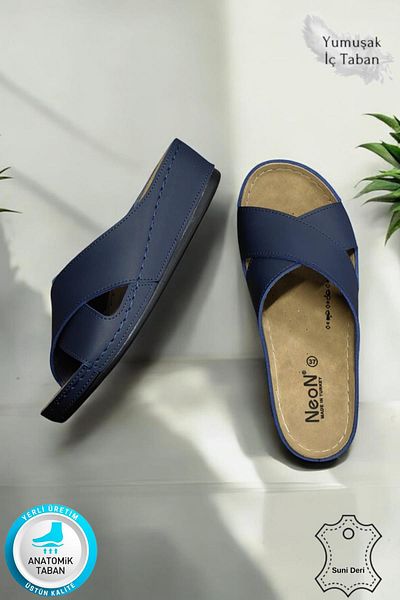 Neon Shoes Desy Women's Orthopedic Sole Stylish Comfort Model Daily Slippers Young Mother Home and Outdoor Slippers