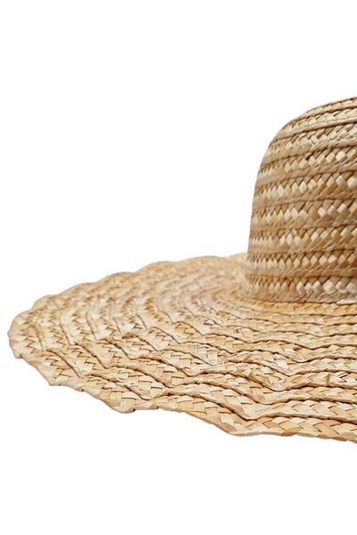 Trenderrs Women's Vintage Wavy Ruffles Model Handmade Organic Straw Hat