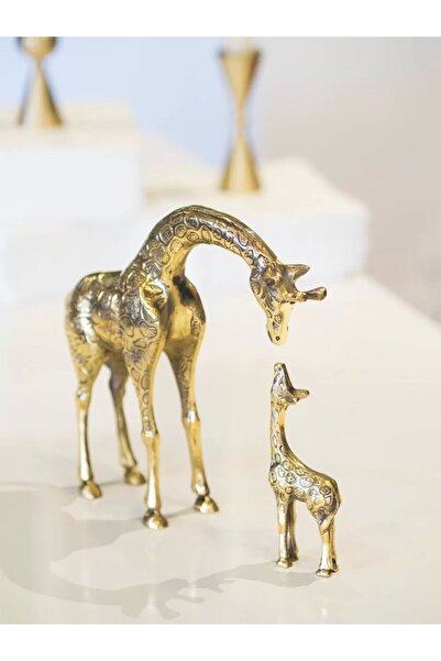 Bakır Concept Pirinç Döküm Zürafa Heykeli Ikili
