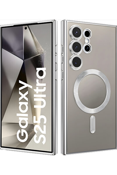 Fibaks Samsung Galaxy S25 Ultra Kılıf Magsafe Wireless Şarj Destekli Parlak Renkli Lens Korumalı Kapak
