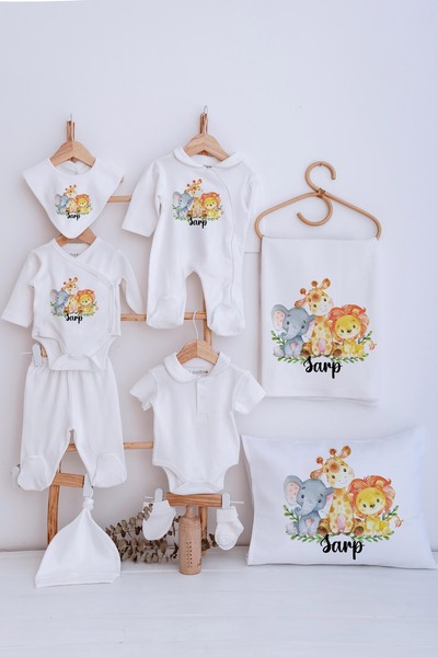 Lilabio Bebe Yaka İsme Özel Delux 12li Hastane Çıkışı Safari