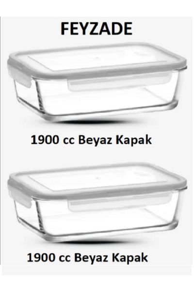 LAV Feyzade Fresco White Lid Locked Storage Container Set 2Pcs 1900Cc (Frs-259)