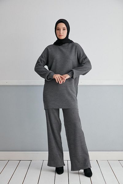NİSUM MODA Self Patterned Knitting Suit