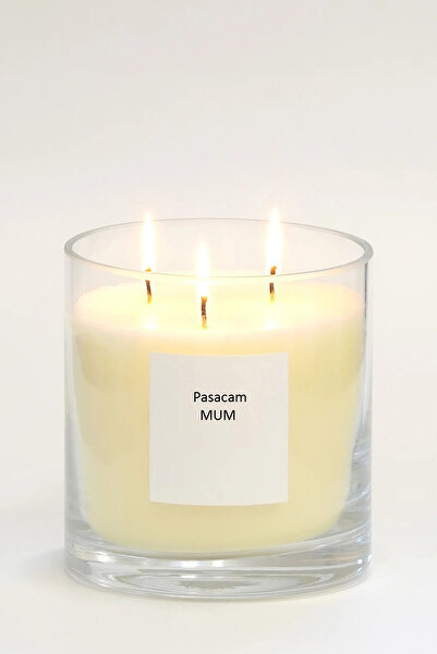 Paşa Cam El İşçiliği Cam Vazo İçerisinde EL İşçiliği Mum Lavanta Kokulu 19cm ...