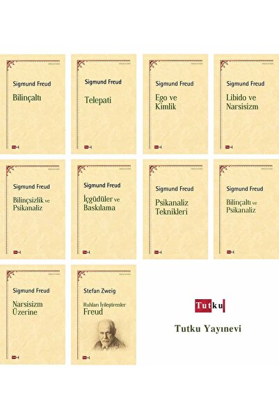 Tutku Yayınevi Sigmund Freud Seti - 1 - 10 Kitap - Freud, Sigmund, Psikoloji, Psikanaliz, Bilinçaltı, Cinsellik