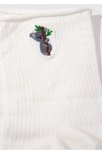 Mavi Koala bestickte Ecru-Socken 1913246 -70048