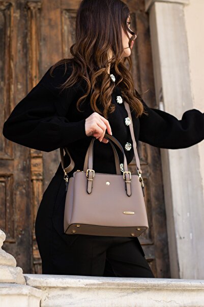 Sanmorris SARGIN Kadın Uzun Askılı 4 Bölmeli Gold Aksesuarlı Sade Şık Omuz Ve...