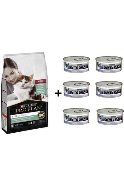 Pro Plan Live Clear Kitten Hindili Yavru Kedi Maması 1.4 kg + 6 Adet Proplan Junior Tavuk Etli Yavru