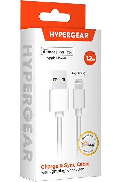 HyperGear Mfı Lisanslı Lightning Şarj Kablosu 1.2m- Beyaz