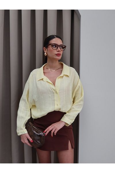 ESRAHELVACI Cămașă jacquard cu rever deschis