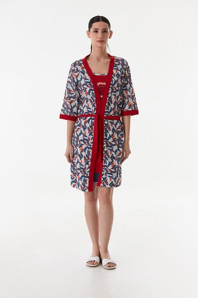 CALİA Women's 2-Piece Combed Cotton Dress Nightgown Set