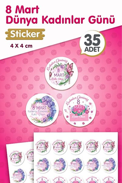 t tuğset etiket 8. mart Međunarodni dan žena Naljepnica za poklon 4 cm 35 kom...