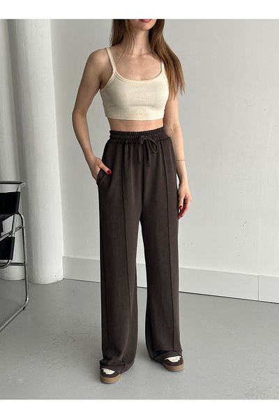 Laluvia Braun gewaschene Jogginghose – 3742