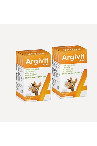 Argivit Classic 2 Pack - L-Arginine, Multivitamin, Multimineral Tablets 30 Pieces