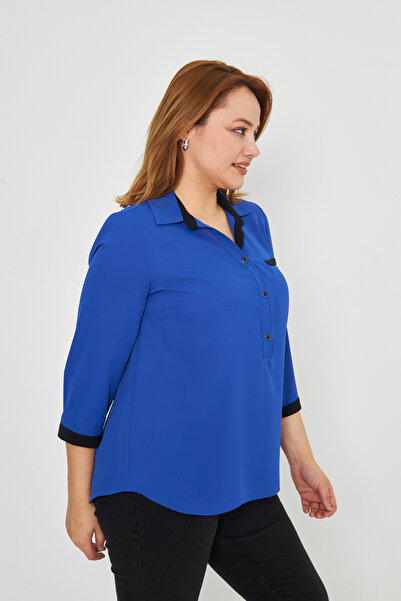 UNIQUE LADY Stylish Blouse with Pocket Flap