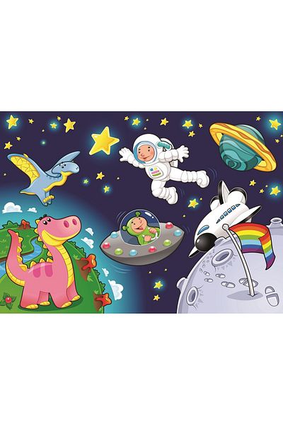 Art Puzzle Astronaut and Mini Pegasus 2-Piece 24 35 Piece Puzzle