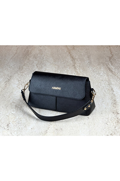 Armine Minimalist Siyah Omuz Çantası + Fular Hediyeli